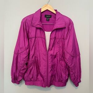 Vintage CABAZON Magenta Nylon Tracksuit Set - Size M